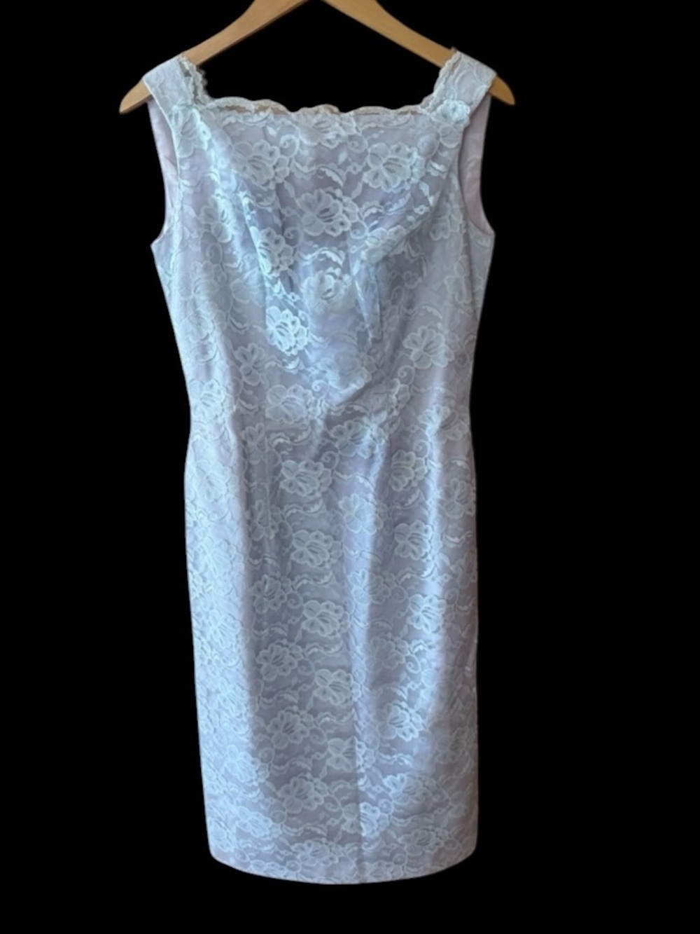 Elegant‎ 1950s Lilli Diamond Blue/Gray Lace Wiggle Dress
